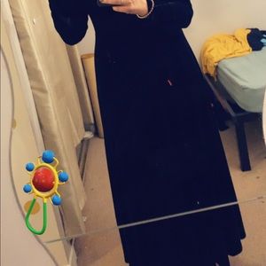 Black maxi velvet dress